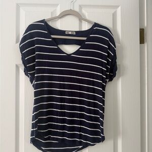 Navy Striped Women's Top